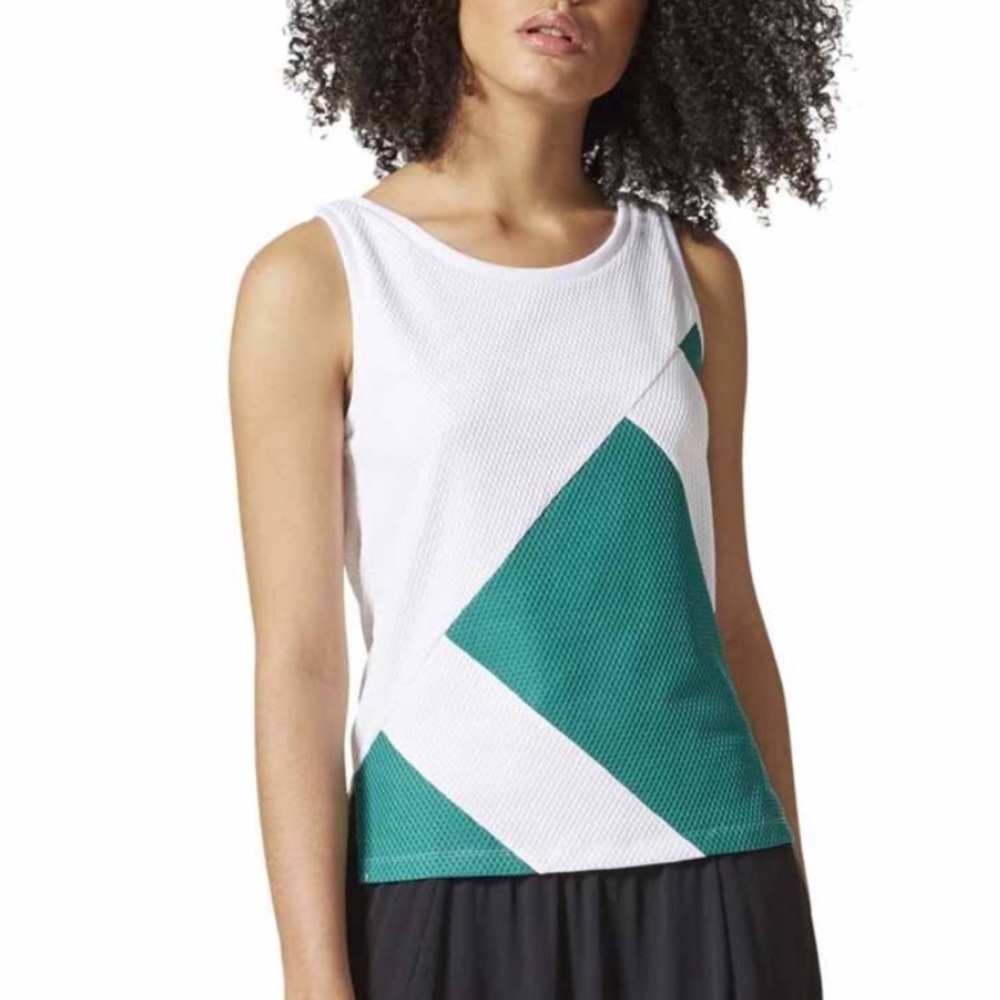 Adidas Original Equipment White Green Tank Top Size Small